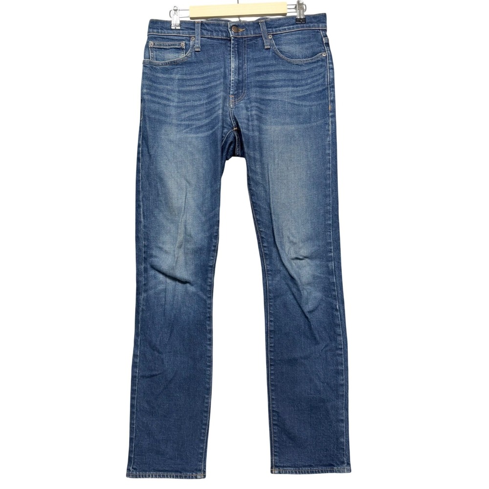 Madewell Jeans Mens Denim 31x32 Blue Slim Fit Medium Wash Whiskered L6728 Casual